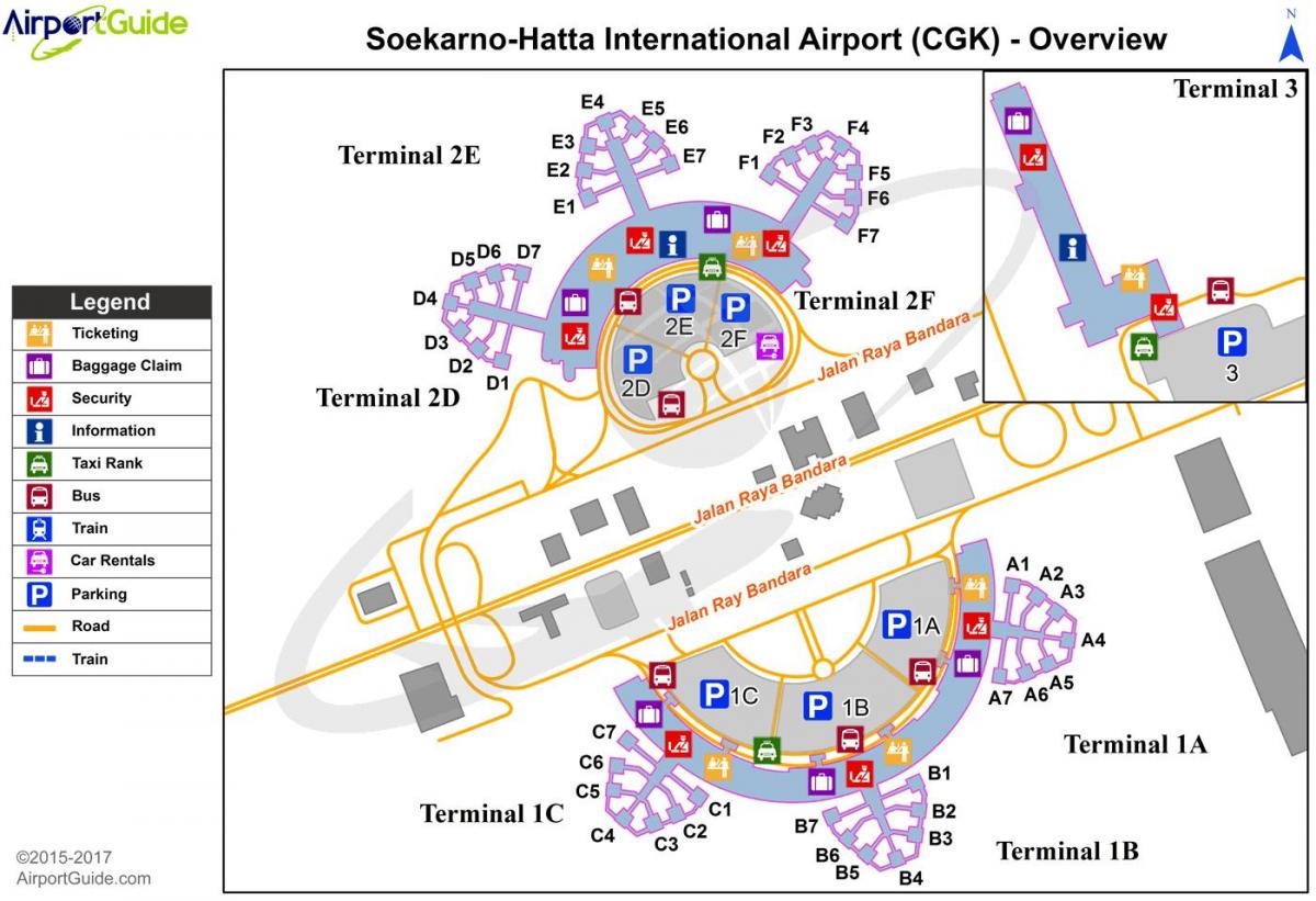 το διεθνές αεροδρόμιο soekarno hatta χάρτης
