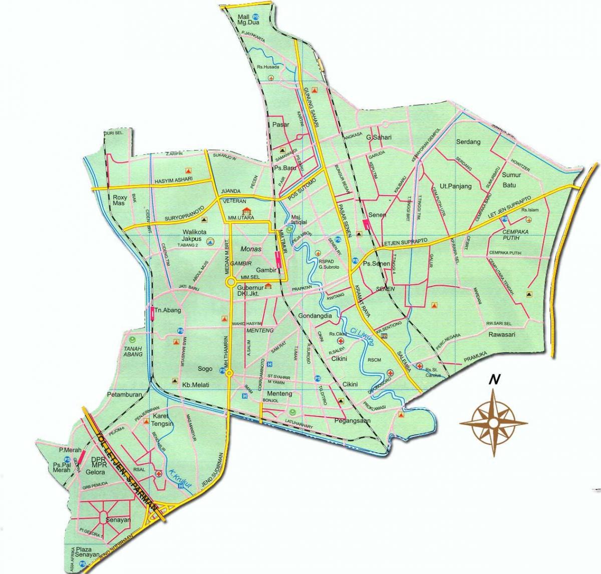 χάρτης του Jakarta pusat