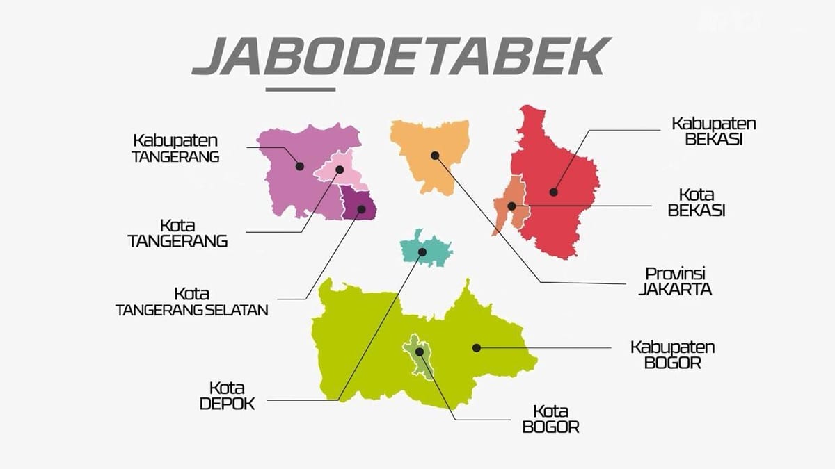 χάρτης της jabodetabek