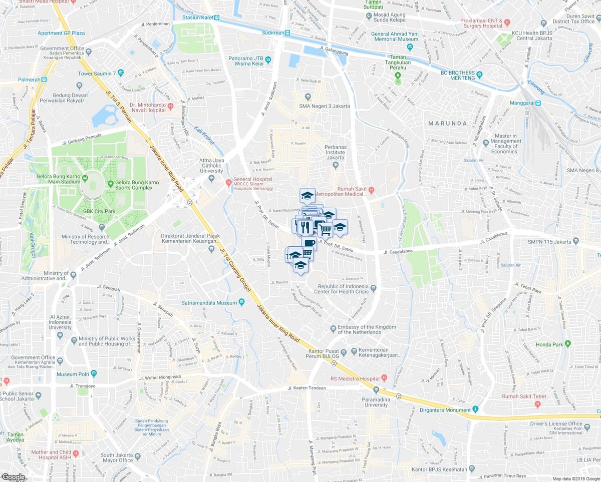 χάρτης της kuningan Jakarta