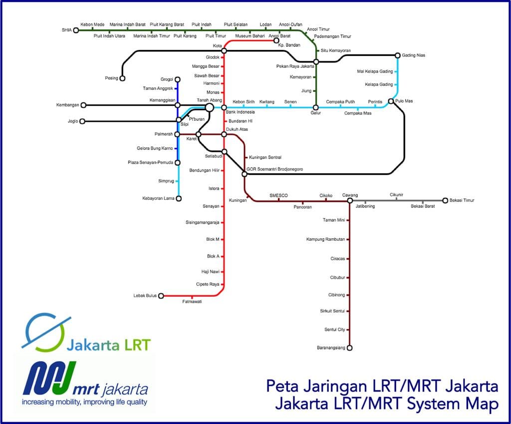 Τζακάρτα lrt χάρτη