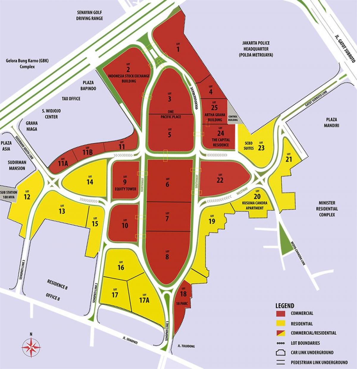 χάρτης της scbd Τζακάρτα