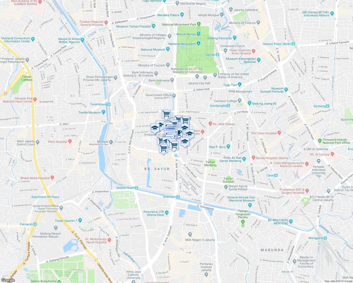 χάρτης της thamrin Τζακάρτα