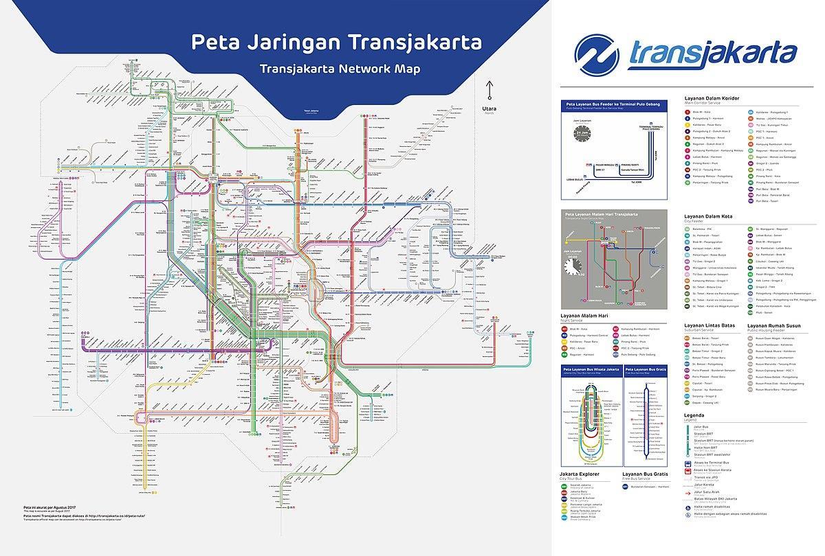 transJakarta χάρτη της διαδρομής