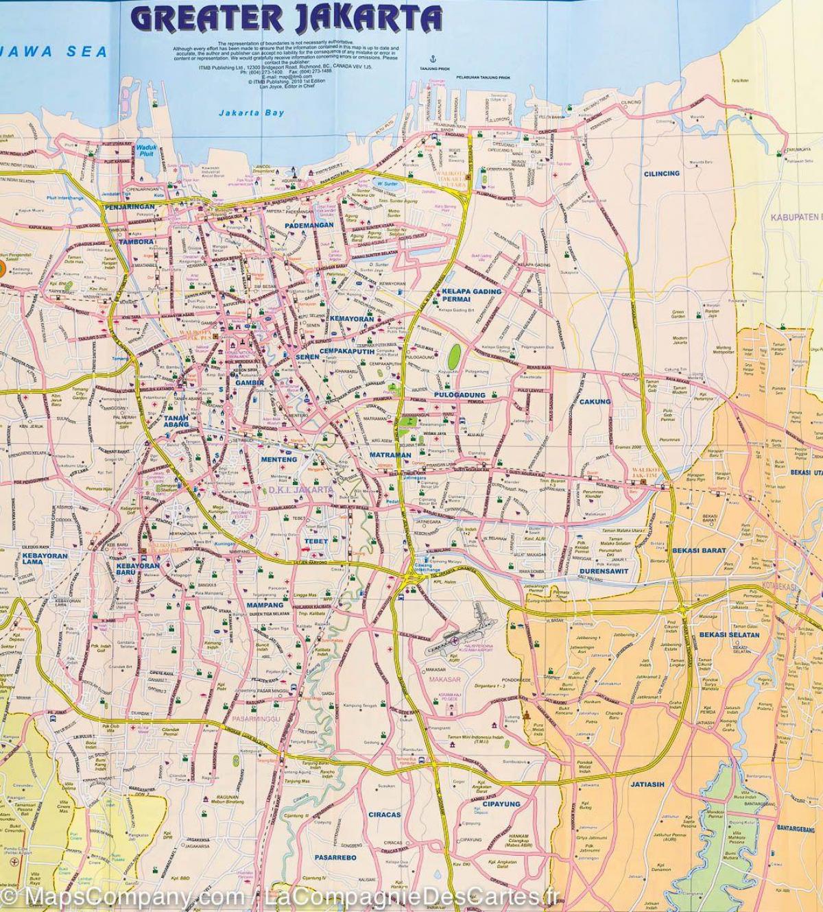 χάρτης της Τζακάρτα δρόμο