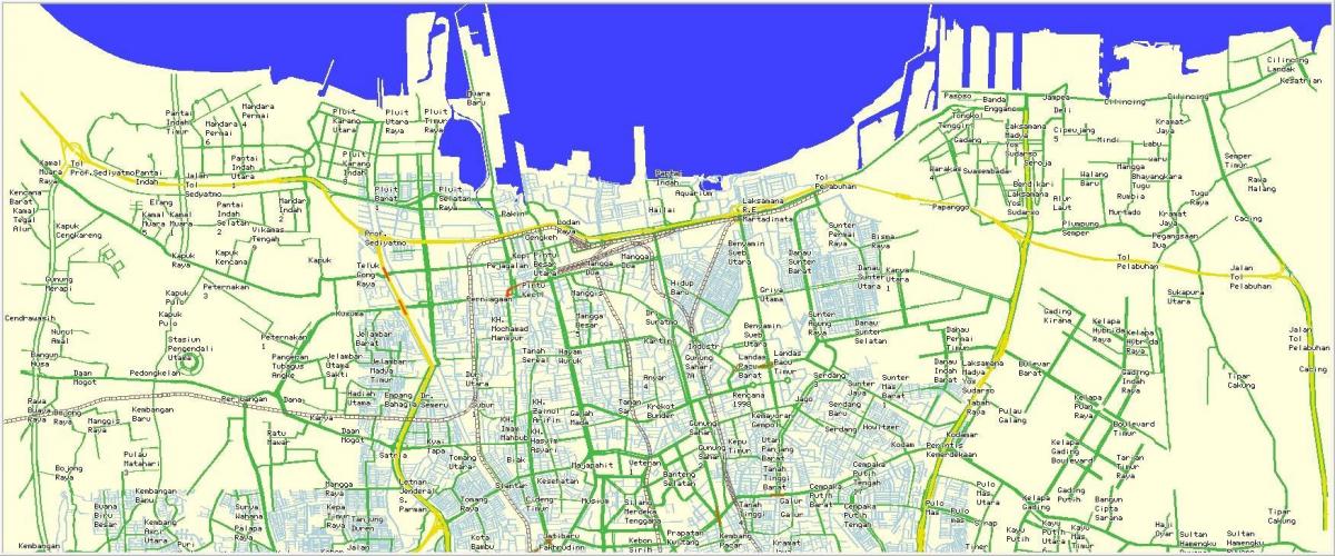 χάρτης της βόρειας Τζακάρτα