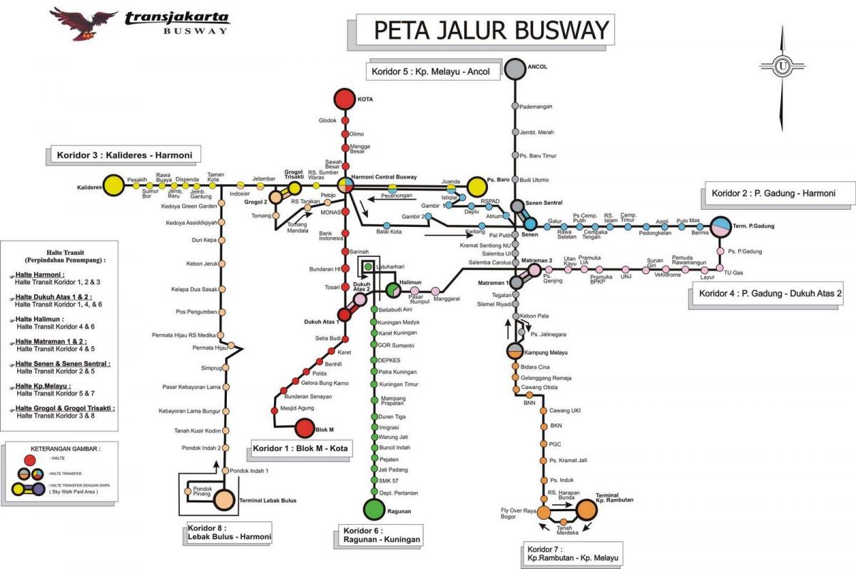 Τζακάρτα λεωφορείο χάρτη