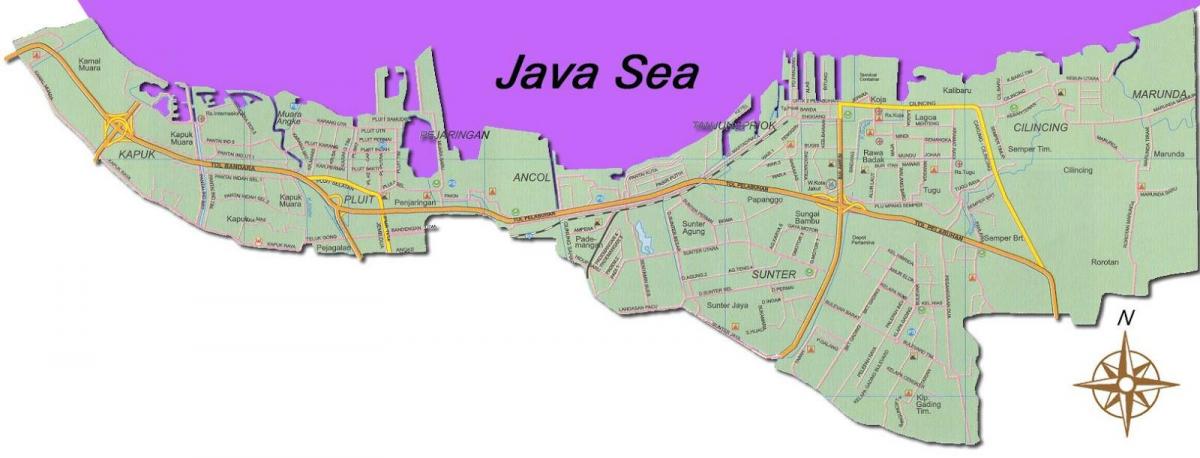 Jakarta utara χάρτης