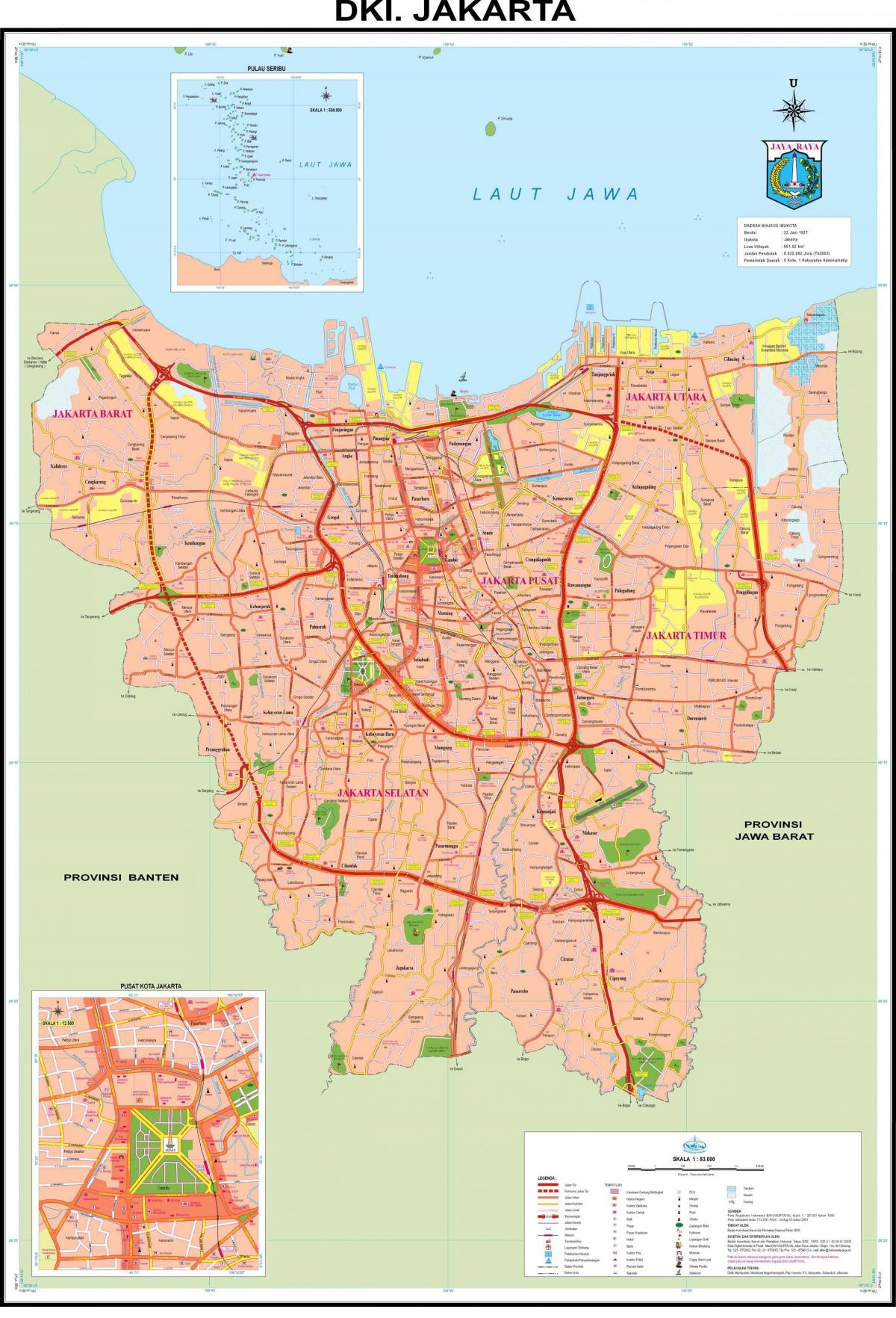 Τζακάρτα πόλη εμφάνιση χάρτη