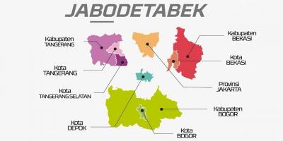 Χάρτης της jabodetabek