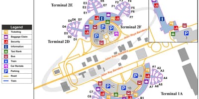 Το διεθνές αεροδρόμιο Soekarno hatta χάρτης
