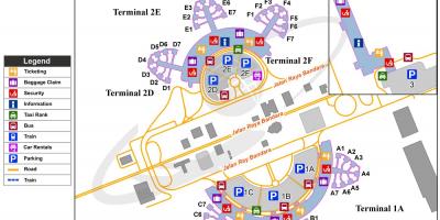 Το διεθνές αεροδρόμιο Soekarno hatta χάρτης