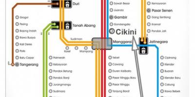 Χάρτης της Τζακάρτα σιδηροδρομικό σταθμό